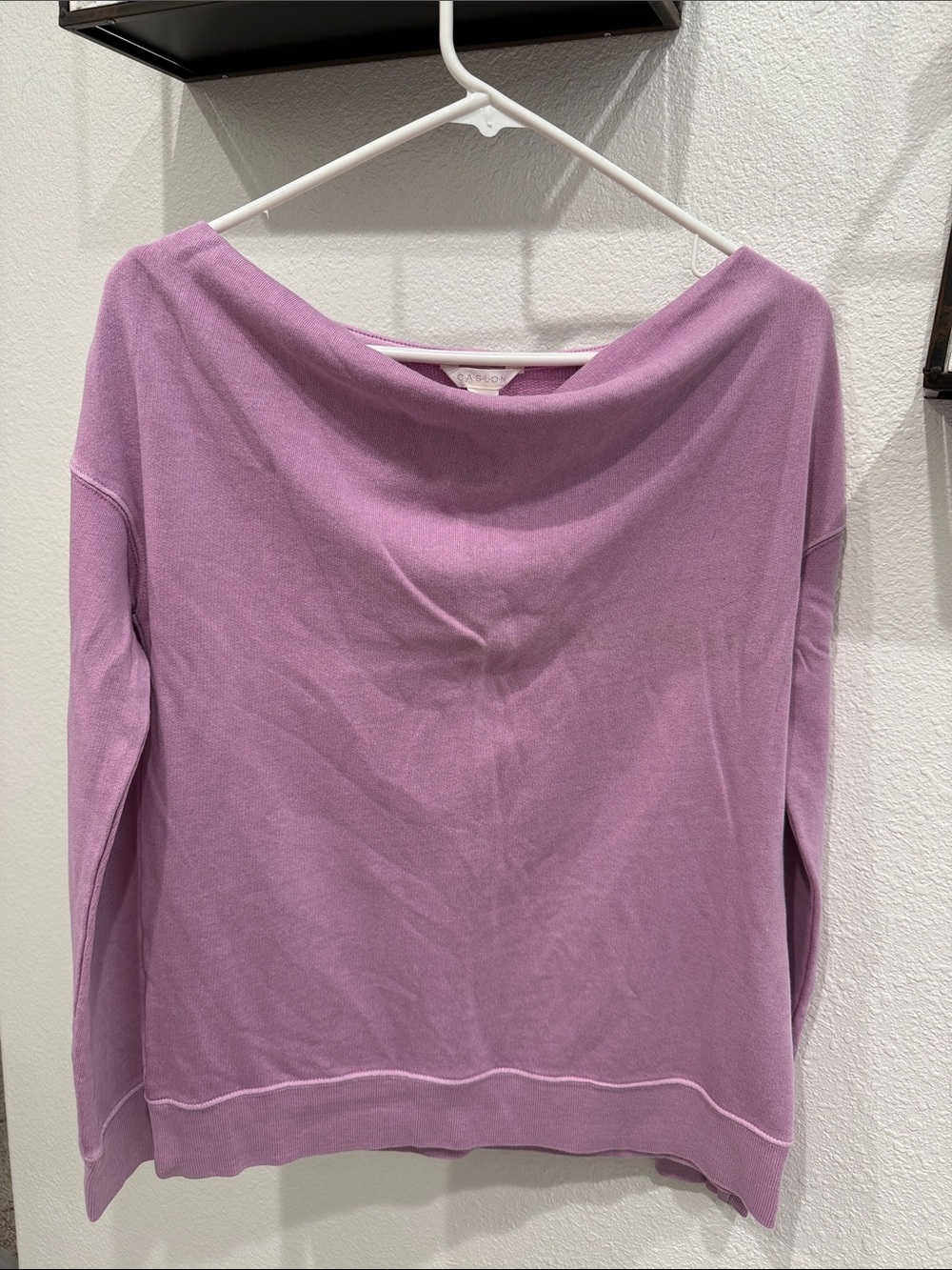 Caslon Lavender Boatneck Lightweight Pullover
